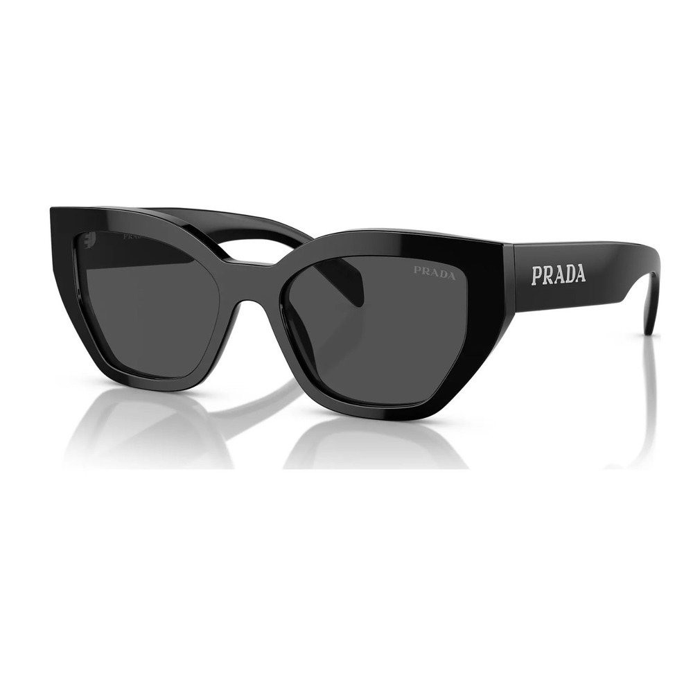 Prada Black Cat Eye Sunglasses Oversized Geometric Logo Glam Chic Classic‎